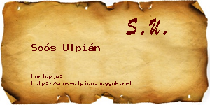 Soós Ulpián névjegykártya